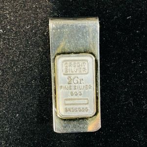 Credit Silver 2Gr .999 Silver Money Clasp / Clip